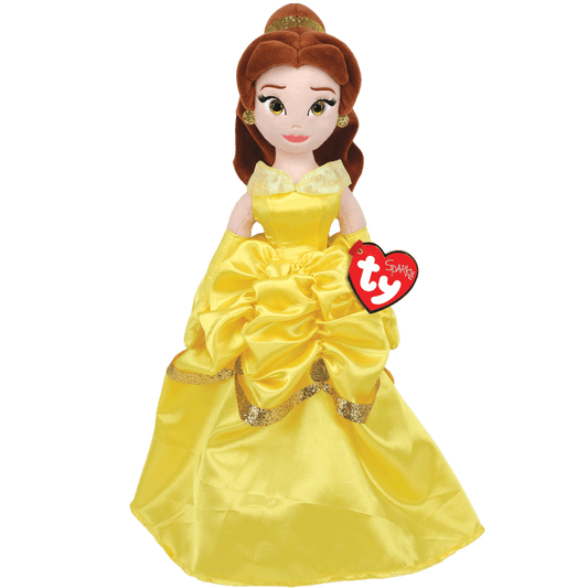 Ty Disney Princess Belle Princess From Beauty and The Beast - Feature Super Soft Shining Silkscreen Fabrics, 12"