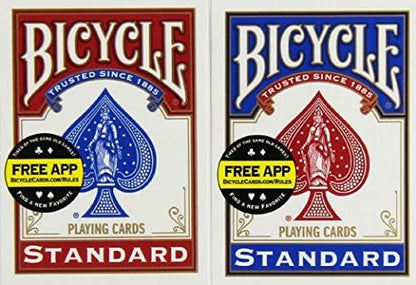 Bicycle Standard Index Single Playing Cards- 1 Decks-Red Or Blue