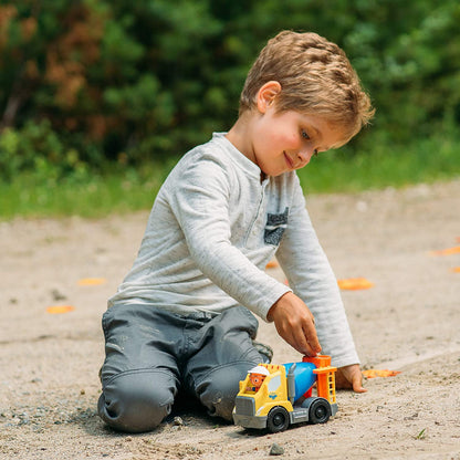 Blippi Cement Truck - Mini Vehicle with Freewheeling Features Including 2” Character Toy Figure Construction Worker