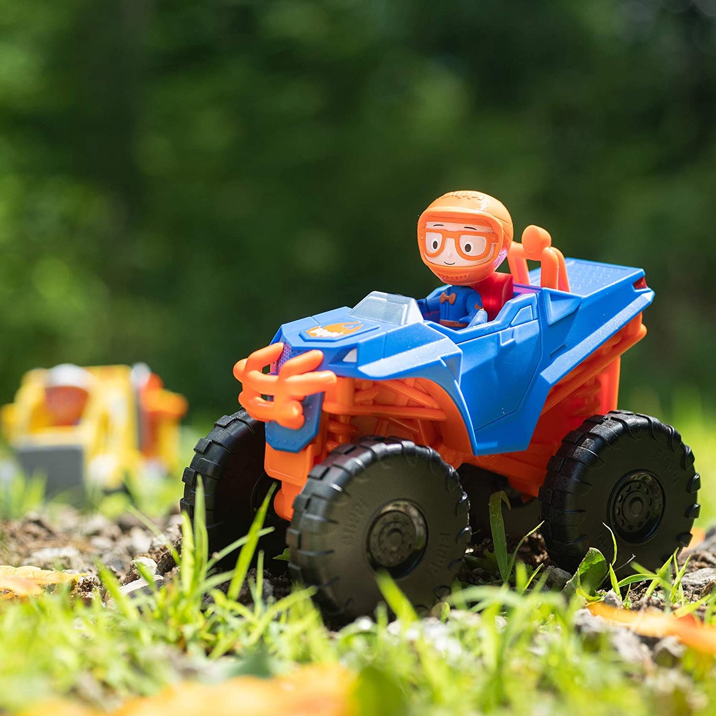 Blippi Monster Truck Mobile - Mini Vehicle with Freewheeling Features Including 2” Character Toy Figure and Cool Hydraulics