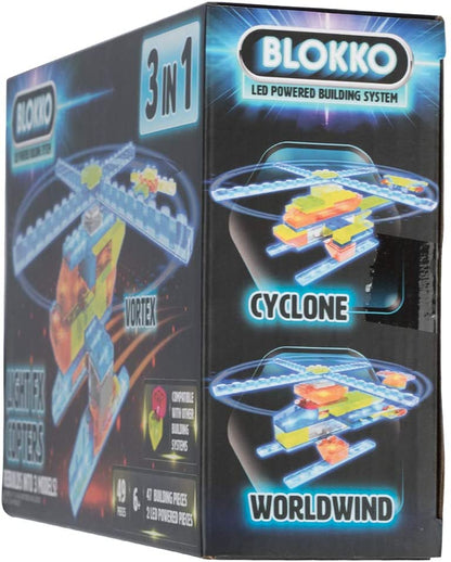 Blokko LED Light Up Copters Kit. Instructions for 3 Different Helicopters Included