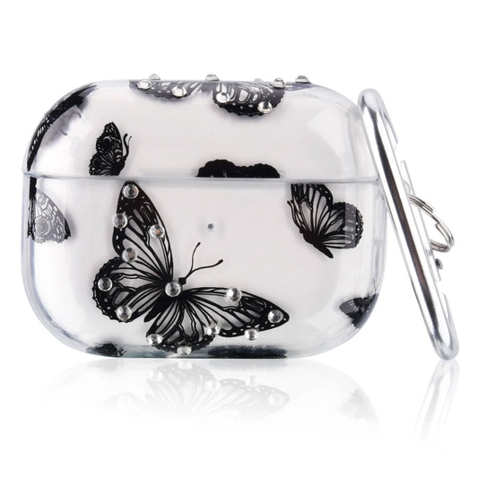 Case for Apple AirPods Pro Protective TPU Cover Charging Case with Keychain, Butterfly