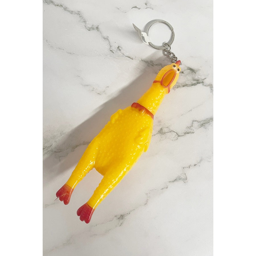Chicken Making Sound Keychain Stress Relief Vent Tricky Toys Gag Gift