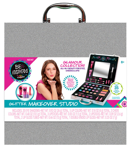 Cra-Z-Art Be Inspired Girls Glitter Makeover Studio Kit with Case 8+