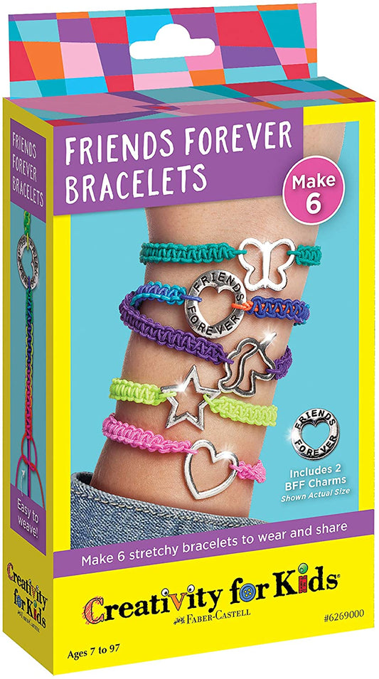 Creativity for Kids Friends Forever Bracelet Craft Kit - Create DIY 6 Friendship Charm Bracelets