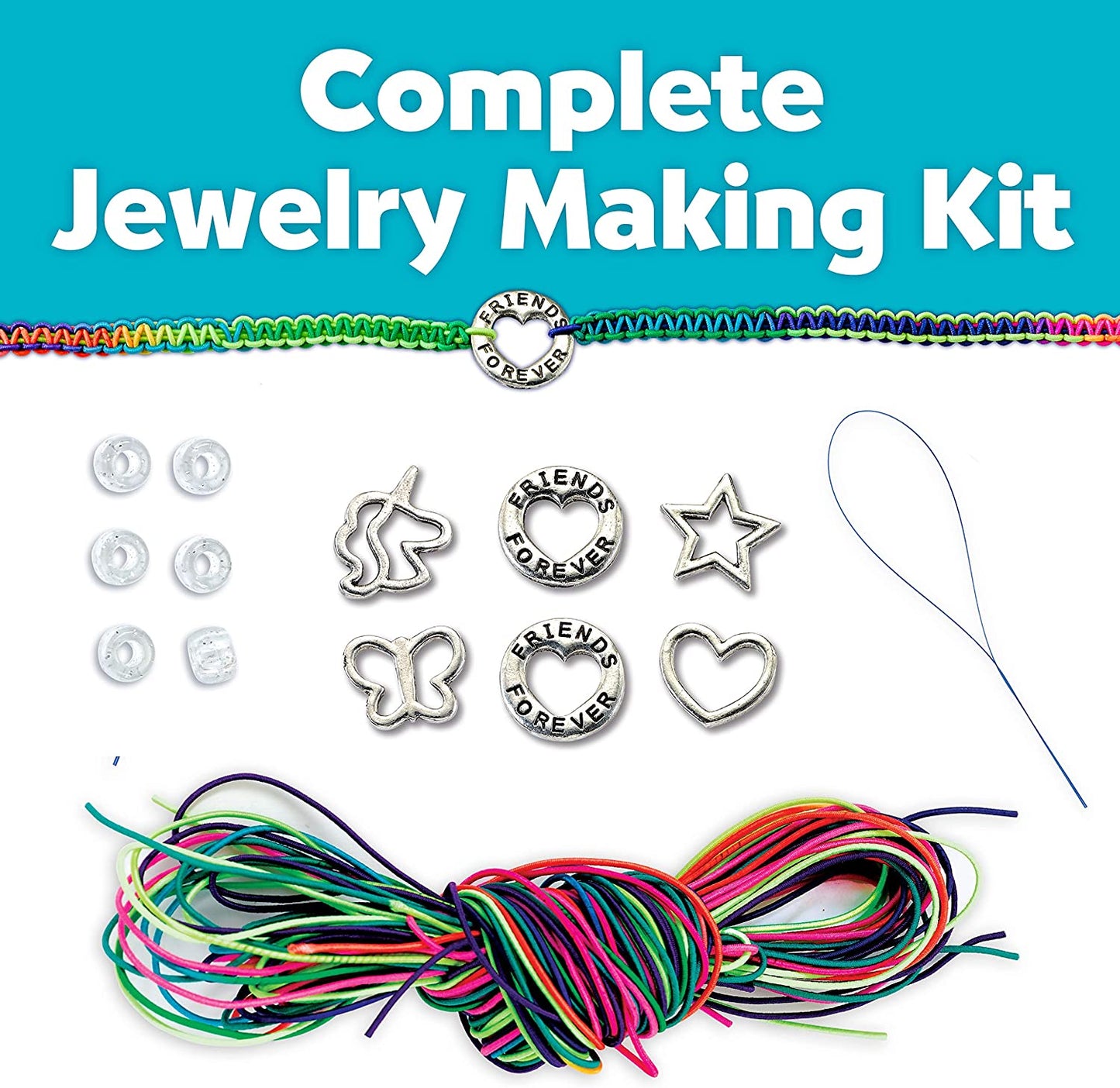 Creativity for Kids Friends Forever Bracelet Craft Kit - Create DIY 6 Friendship Charm Bracelets
