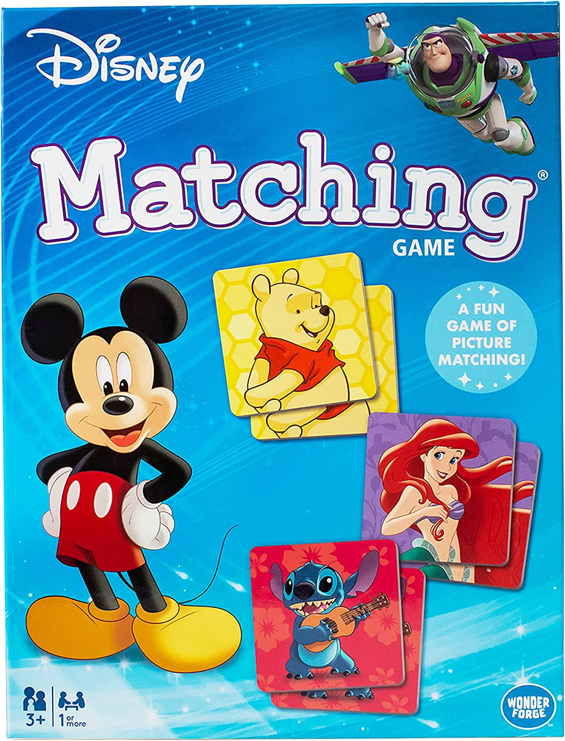 Disney Classic Characters Matching Game by Wonder Forge | A Fun & Fast Disney Memory Game for Kids | Mickey Mouse, Minnie Mouse, Donald Duck, and more , Blue