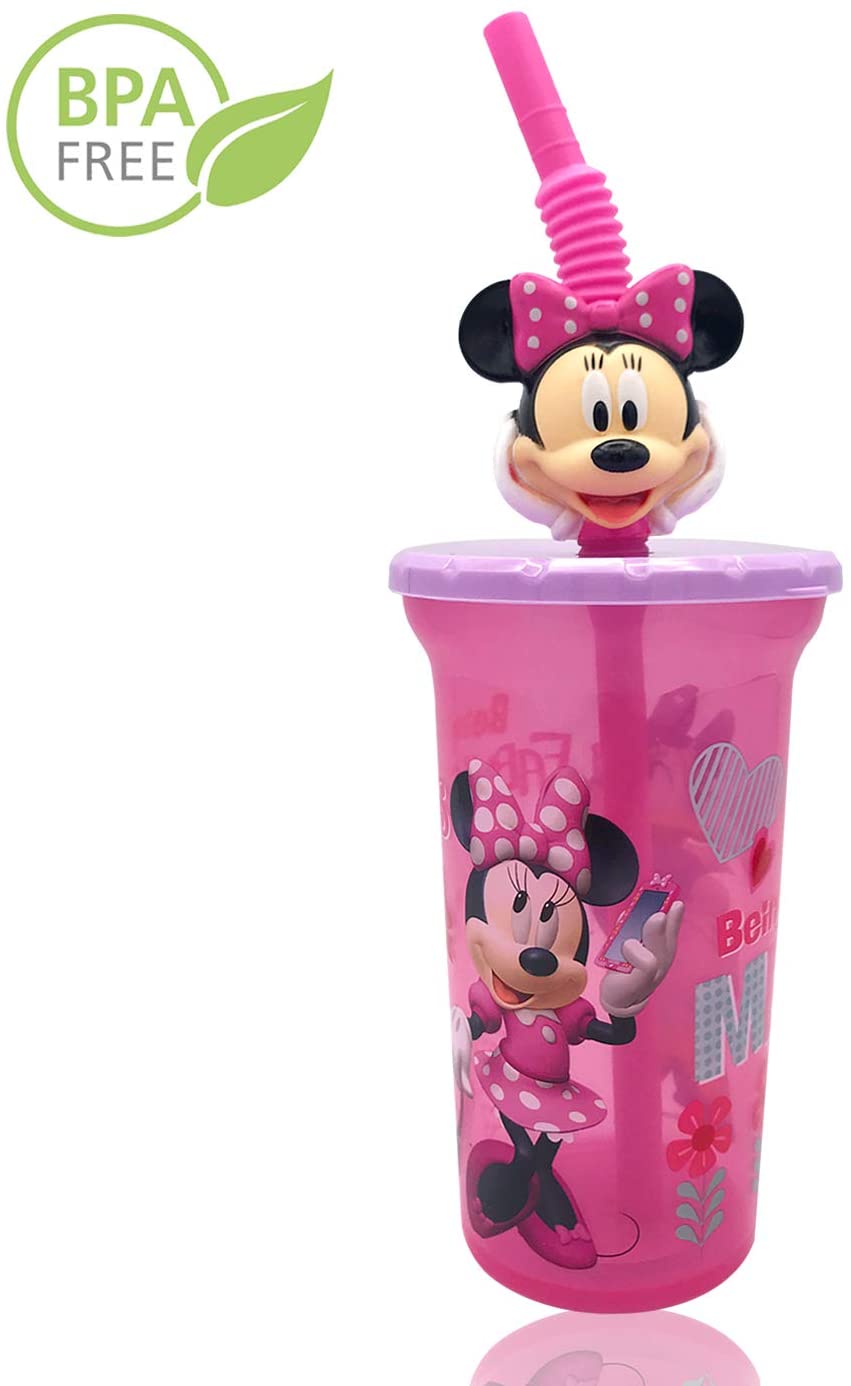 Disney Minnie Mouse 15oz Buddy Sip Tumbler Cup with Lid & Straw, BPA-Free