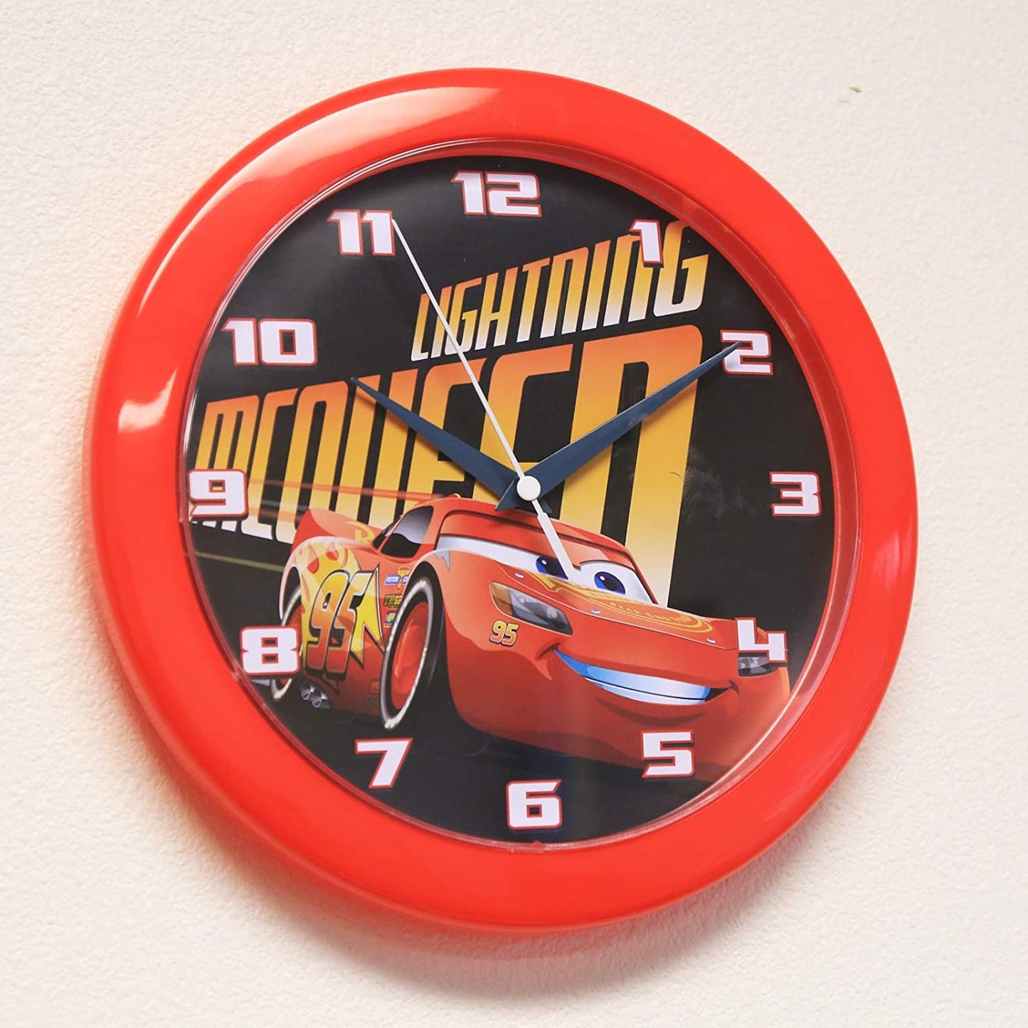 Disney Pixar Cars 3 Kids Wall Clock - 10 Inch Wall Clock Home Décor Analog Style Quartz Red