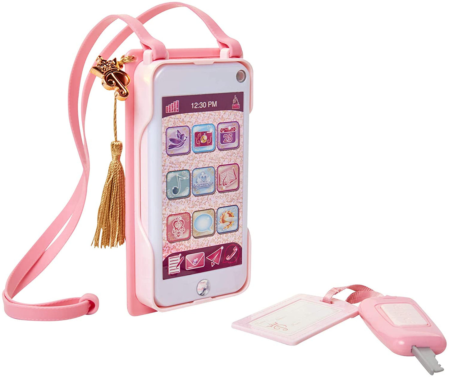 Disney Princess Style Collection On-The-Go Play Smartphone with Led Lights, Sounds & Cross Body Strap for Girls Ages 3+