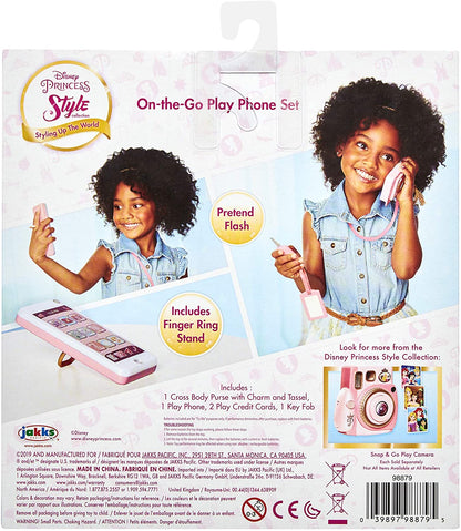 Disney Princess Style Collection On-The-Go Play Smartphone with Led Lights, Sounds & Cross Body Strap for Girls Ages 3+