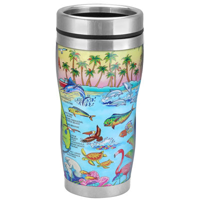 FLORIDA USA Map 16oz. Stainless Steel Travel Tumbler/Drinking Cup With Closer, Great Gift for FLORIDA Fan (1Pcs)