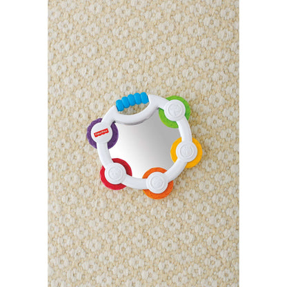 Fisher-Price Shake 'n Beats Tambourine Rattle With Bright colors, clacker sounds and a large, shiny mirror