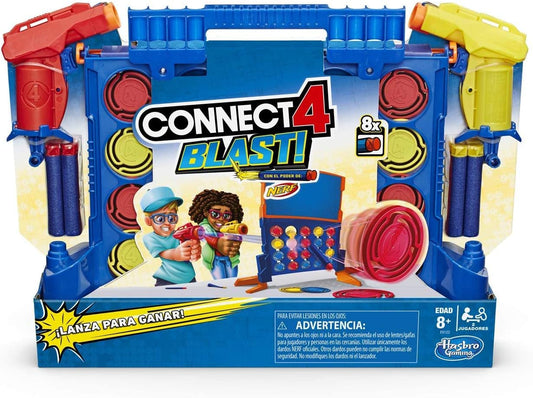 Hasbro Gaming- Connect 4 Blast - Fun Family Nerf Launcher and Nerf Foam Darts Game