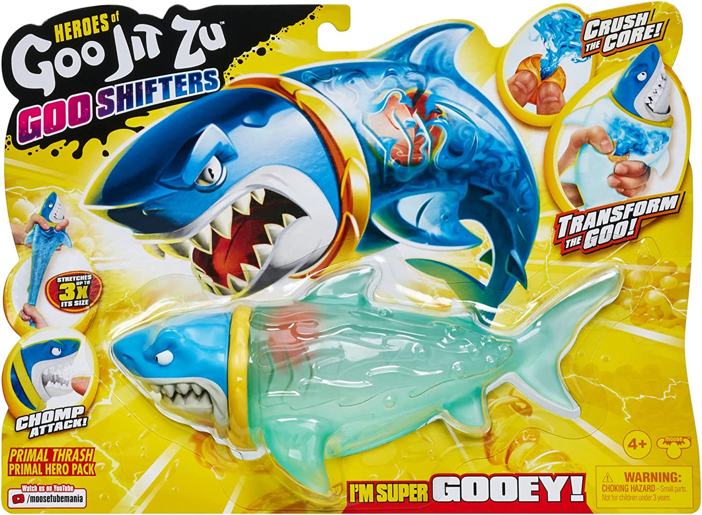 Heroes of Goo Jit Zu Goo Shifters Primal Thrash Primal Hero Pack. Super Stretchy, Super Squishy Goo Filled Toy