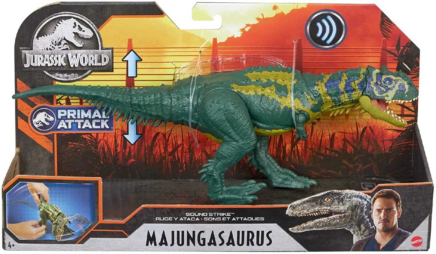 Jurassic World Sound Strike Majungasaurus Dinosaur Action Figure with ...