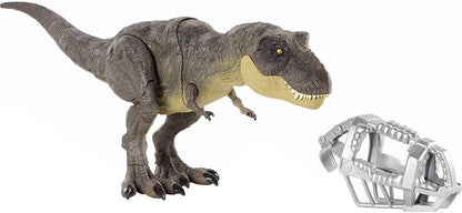 Jurassic World Tyrannosaurus Rex Figure Camp Cretaceous Dinosaur Escape Toy with Movements, Movable Joints, Authentic Deco