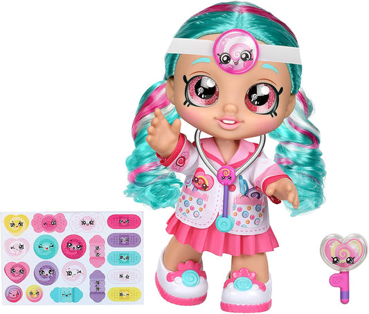 Kindi Kids Fun Time 10 Inch Doll, Dr Cindy Pops with Stethoscope and Shopkins Inspired Lollipop| Changeable Clothes and Removable Shoes