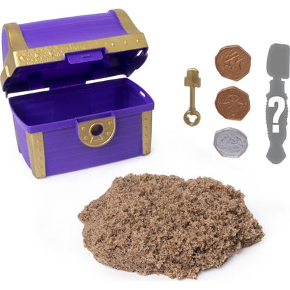 Kinetic Sand, Buried Treasure Playset with 6oz of Kinetic Sand and Surprise Hidden Tool (Style May Vary)