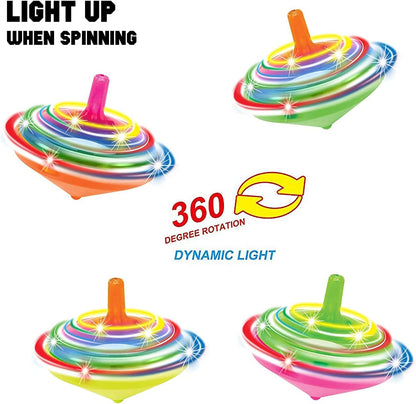 LED Light Up Flashing Mini Spinning Dreidel with Gyroscope - Kids Novelty Spin Toys Party Favors (1 Count)