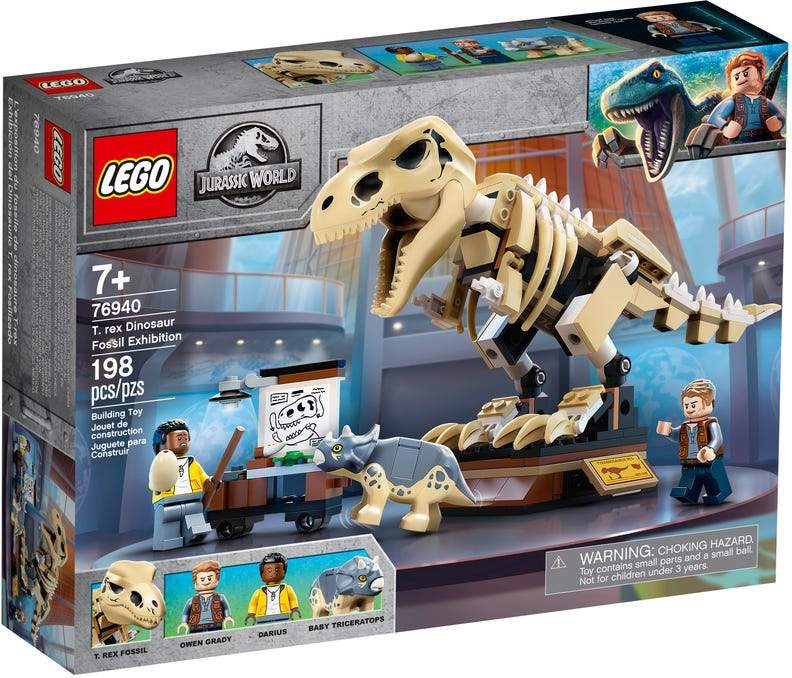 LEGO 76940 Jurassic World T. rex Dinosaur Fossil Exhibition Bricks Playset