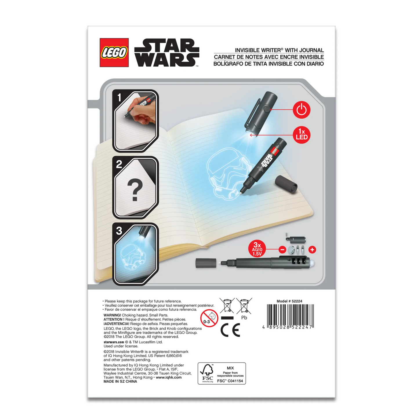 LEGO Darth Vader Star Wars Invisible Writer Set