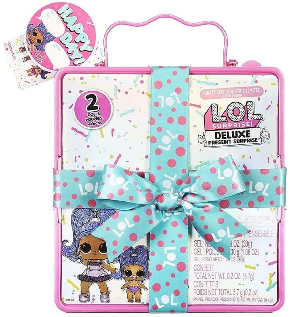 LOL Surprise Deluxe Present Surprise Series 2 Slumber Party Theme with Exclusive Doll & Lil Sister