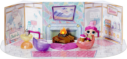 LOL Surprise Winter Chill Hangout Spaces Furniture Playset with Cozy Babe Doll, 10+ Surprises, Accessories, for LOL Dollhouse Play