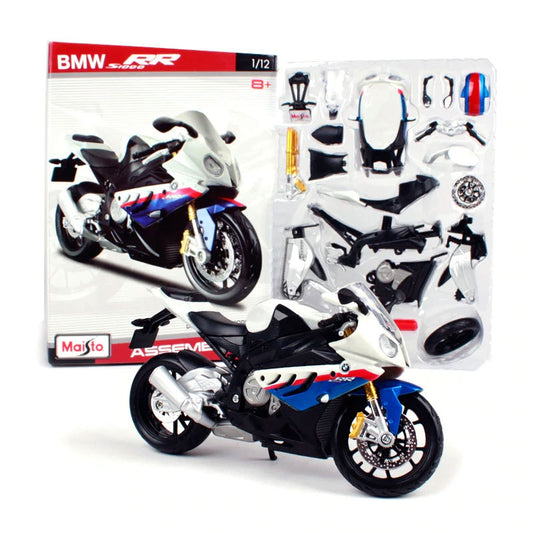 Maisto Motorcycle BMW S1000RR Assembly Line Building Metal Model Kit Toy, 1:12 Scale