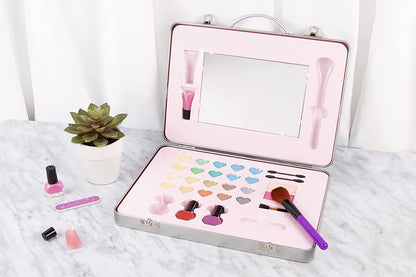 Make It Real - All-In-One Glam Makeup Set. Girls Makeup Kit is a Perfect Starter Cosmetic Set for Kids and Tweens. Includes Case