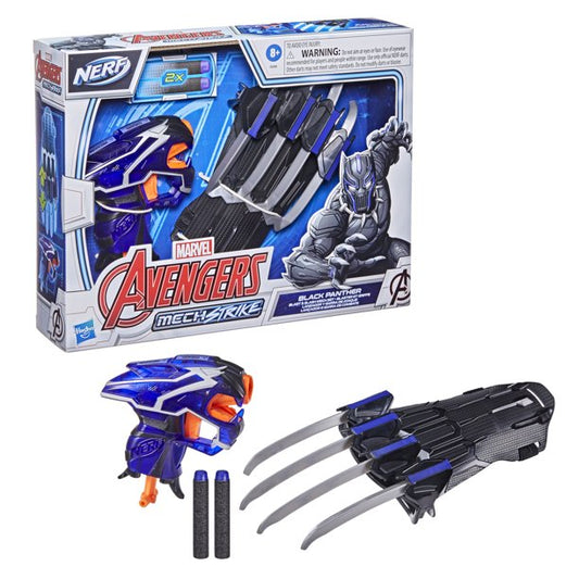 NERF Marvel Avengers Mech Strike Black Panther Blast and Slash Role Play Set Toys