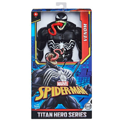 Spider-Man Maximum Venom Titan Hero Venom Action Figure - Marvel Universe, Blast Gear-Compatible Back Port, Ages 4 and Up, Black