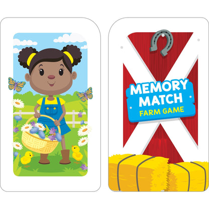 Memory Match Farm Card Game - Ages 3+, Animals, Early Reading, Counting, Matching, Vocabulary