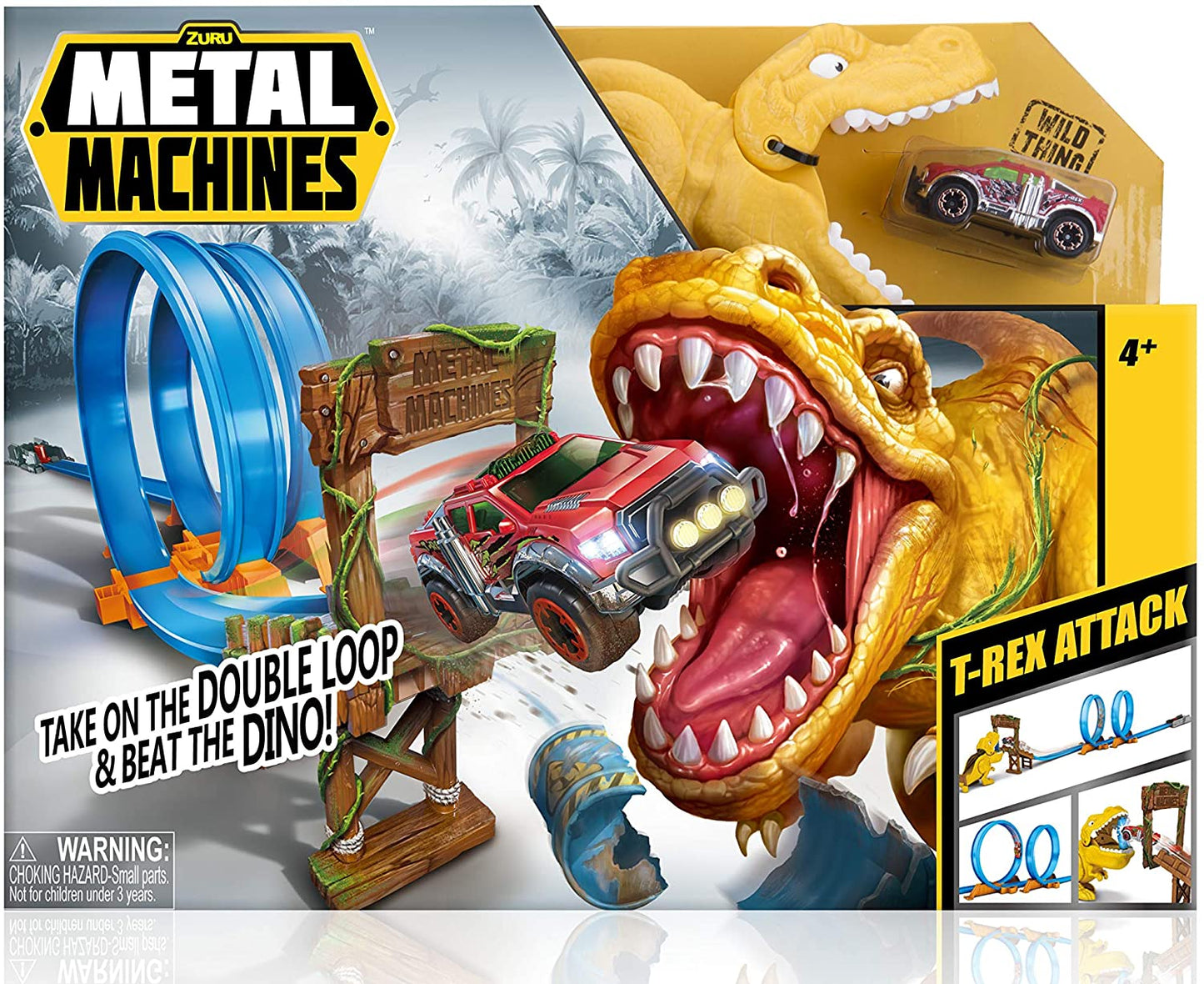 Metal Machines T-Rex Attack Building Trackset with Mini Racing Car