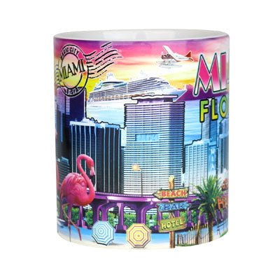 Miami Florida Skyline Coffee/Tea Mug - Large 18 oz Full Wrap Mug