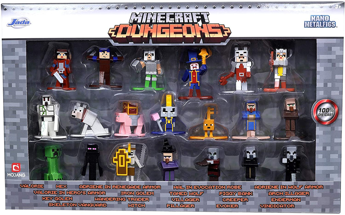 Minecraft Dungeons Nano Metalfigs 1.65" Die-cast Collectible Figures 20-Pack Wave 4