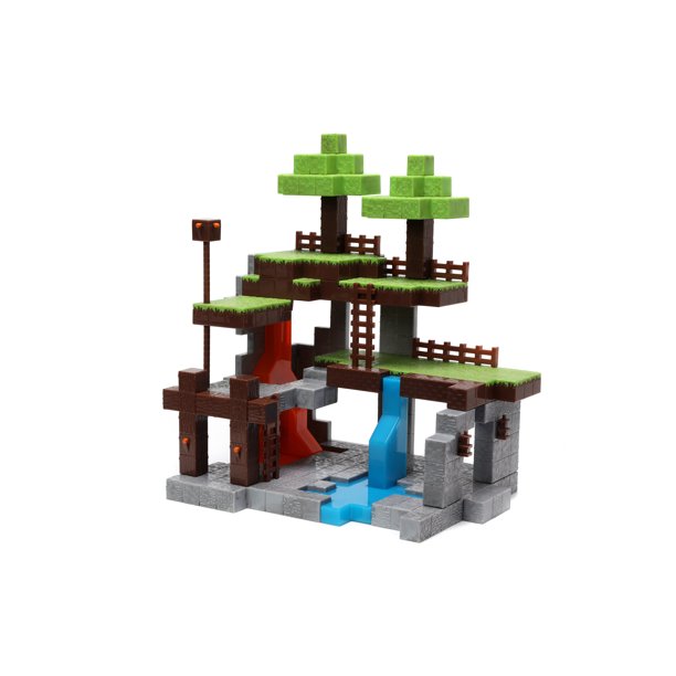 Minecraft Overworld Nano Scene Die-Cast Collectible Figures Gift Playset - 10 Die-Cast Premium Painted Nano MetalFigs