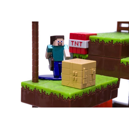 Minecraft Overworld Nano Scene Die-Cast Collectible Figures Gift Playset - 10 Die-Cast Premium Painted Nano MetalFigs