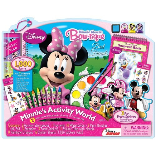 Minnie Giant Art & Activity Tray over 1000 pieces -Including Minnie Notepads, Foam Stickers, Markers and much more