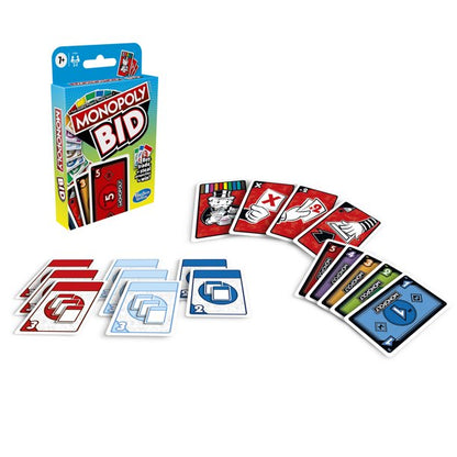 Monopoly Bid Game, Quick-Playing Card Game For Families and Kids Ages 7 and Up