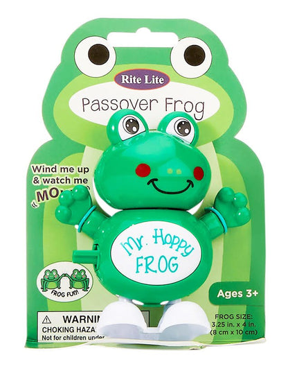 Passover 4" Wind up Hoppy Frog - Fun & Educational Green Jumping Frog Toy