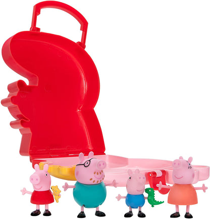 Peppa Pig 4-Figure Carry Case Storage - Great Gift For Peppa Pig Fans