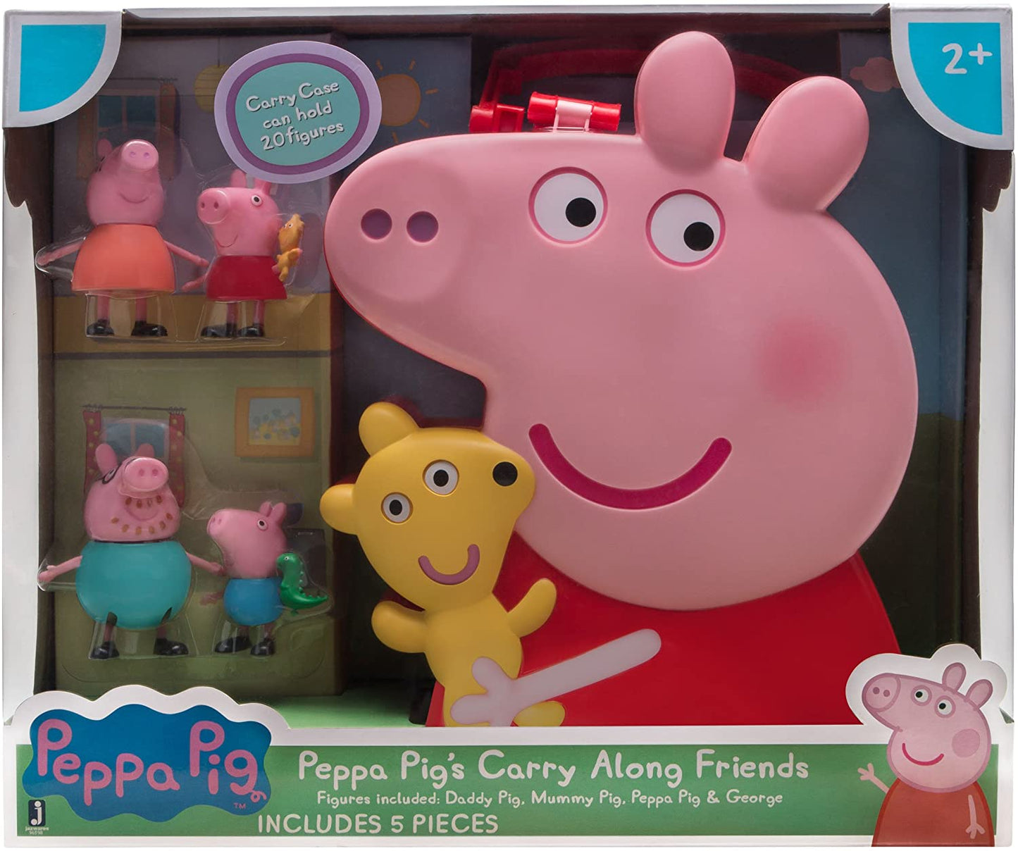 Peppa Pig 4-Figure Carry Case Storage - Great Gift For Peppa Pig Fans