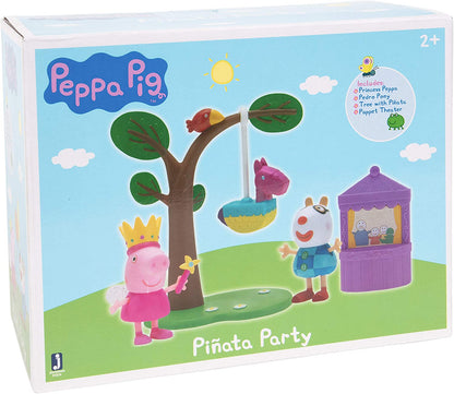 Peppa Pig Piñata Party Birthday Party Playset, 5 Pieces - Includes Peppa & Pedro Figures, Pinata, Puppet Show & Tree - Ages 2+