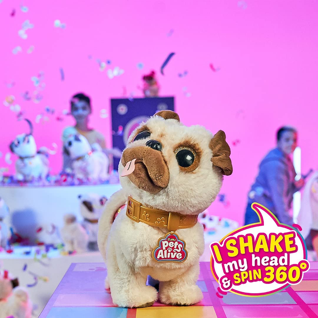 Pets Alive Poppy The Booty Shakin'Pug – Interactive Dancing Plush Pupp –