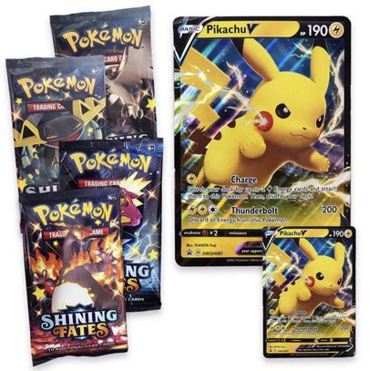 Pokemon Shining Fates Pikachu V Box Set - 4 Booster Random Packs