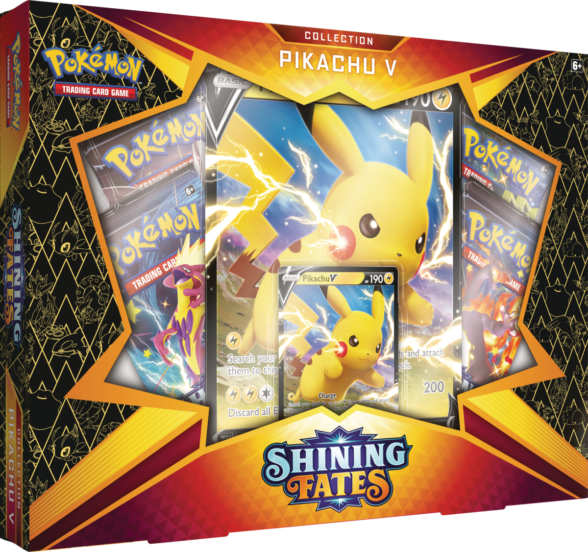 Pokemon Shining Fates Pikachu V Box Set - 4 Booster Random Packs