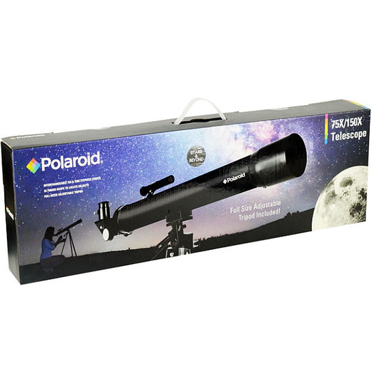 Polaroid (IT-160X) 75X/150X Refractor Telescope with Full Size Adjustable Tripod