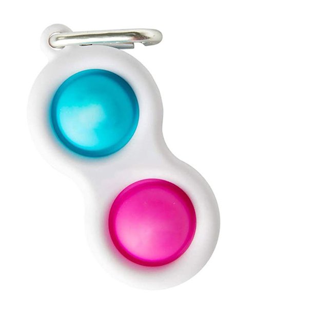 Push Pop It Fidget Bubble Popper Stress Reliever Autism Sensory, Key chain Simple Dimple