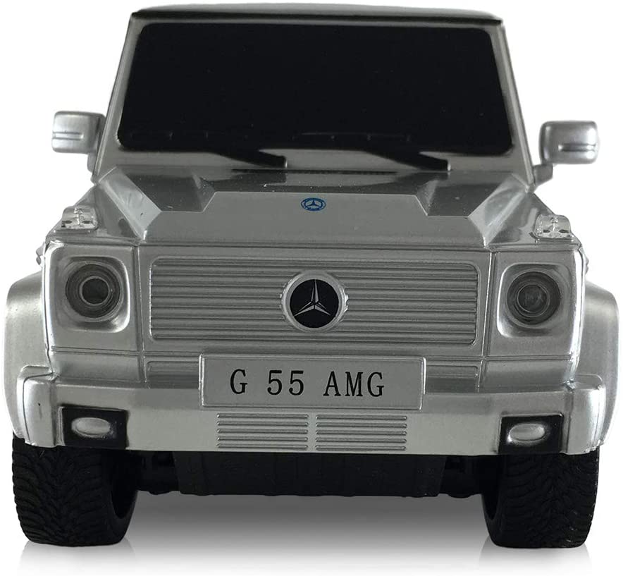 Rastar Off-Road Remote Control Car, 1:14 Mercedes-AMG G55 RC Vehicle Toy , Doors Open/Working Lights - Silver/2.4Ghz